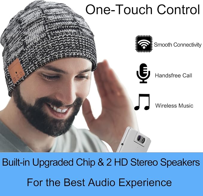 Bluetooth Beanie Hat Headphones Unique Tech Gifts Stocking Stuffer - Image 4