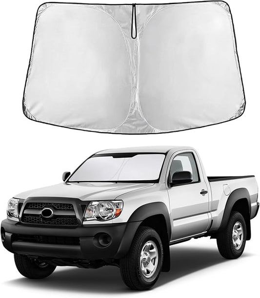 EcoNour Windshield Sunshade Compatible for Toyota Tacoma 2005-2013 2014 2015 SR, SR5, TRD (Sport, Off-Road, Limited, TRD Pro) Sun Visor for Front Window Sun Shade Cover, UV Protector, Car Accessories by EcoNour