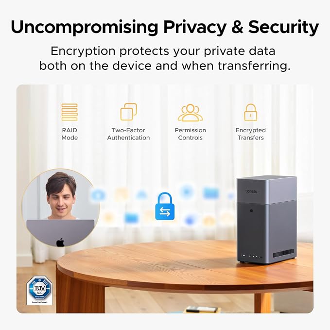 UGREEN NAS DH2300 2-Bay Desktop NAS, Support Capacity 64TB (Diskless) | Remote Access, AI Photo Album, Beginner Friendly System, 4GB RAM on Board,1GbE, 4K HDMI, Network Attached Storage (Diskless) - Image 7