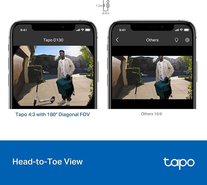 Tapo 2K Wired Smart Video Doorbell - 180 Ultra-Wide Field of View, Person/Vehicle/Package Detection, 2-Way Audio, Color Night Vision, Subscription-Free Local Storage or Optional Cloud, D130 - Image 3