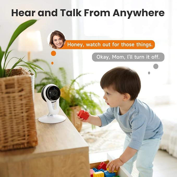 Smart Indoor Pet Camera with Phone App, 2K Home Camera for Dogs, Cats & Family, Motion & Sound Alerts, Night Vision, 2-Way Audio, Alexa Compatible - Image 4