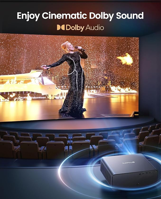 [Built-in Official App/4K Support/Compact]Smart-Projector with WiFi6 and Bluetooth, Outdoor Movie Projector & DoIby , Compatible with YouTube/PrimeVideo, AI Auto Focus, Portable Home Proyector - Image 4