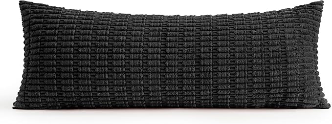 MIULEE Pack of 1 Black Long Body Lumbar Decorative Throw Pillow Cover 14x36 Inch for Halloween Bed Couch Sofa Living Room Soft Boho Pillow Cover Modern Farmhouse Home Decor - Image 6