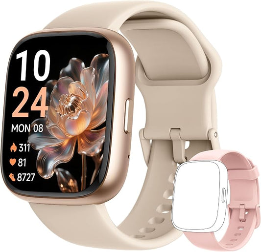 Smart Watch 2026 Upgrade for Women Men Android & iPhone [2 Bands, 44mm case, 1.83''], Alexa Built-in, Make/Answer Call, HR SpO2 Sleep Stress Monitor Fitness Tracker, IP68 Waterproof Step Counter Watch by LODIMEKE