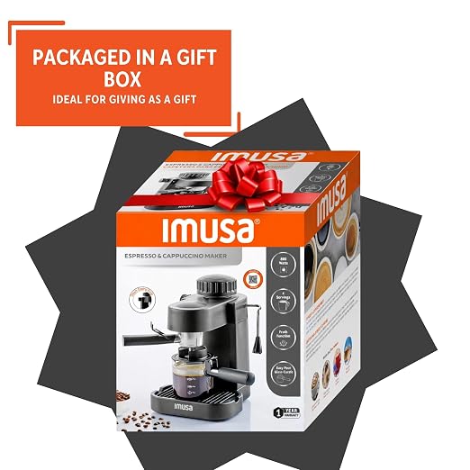 IMUSA 4 Cup Electric Espresso Cappuccino Coffee Maker, Black | Matte Finish, Milk Frother for Creamy Foam, Cappuccino and Latte Preparation, Perfect for Home Baristas - Image 8