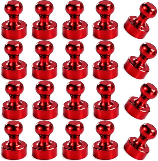 LOVIMAG Fridge Magnets 20Pcs, Magnet for Refrigerator Whiteboard, Red | Small Strong Neodymium Metal Cute Push Pin for Classroom, Kitchen, Accessories Decorative, Office, Calendar by LOVIMAG