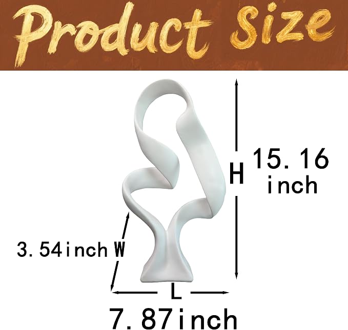 15" Modern Abstract Ribbon Decorative Sculpture, Knot Sculptures,Home Decor,Coffee Table Statues,Dining Living Room Desk Decor（White） - Image 5