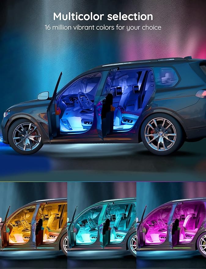 Govee Car LED Lights, RGB Smart Car Interior Lights, App Control | DIY Mode and Music Mode, 2 Lines Design LED Lights for Cars with Car Charger, 12V - Image 2