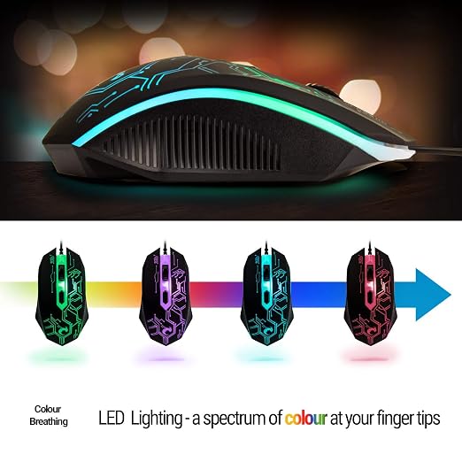 Gaming Keyboard and Mouse and Mouse pad and Gaming Headset, Wired LED RGB Backlight Bundle for PC Gamers and Xbox and PS4 Users - 4 in 1 Edition Hornet RX-250 - Image 6
