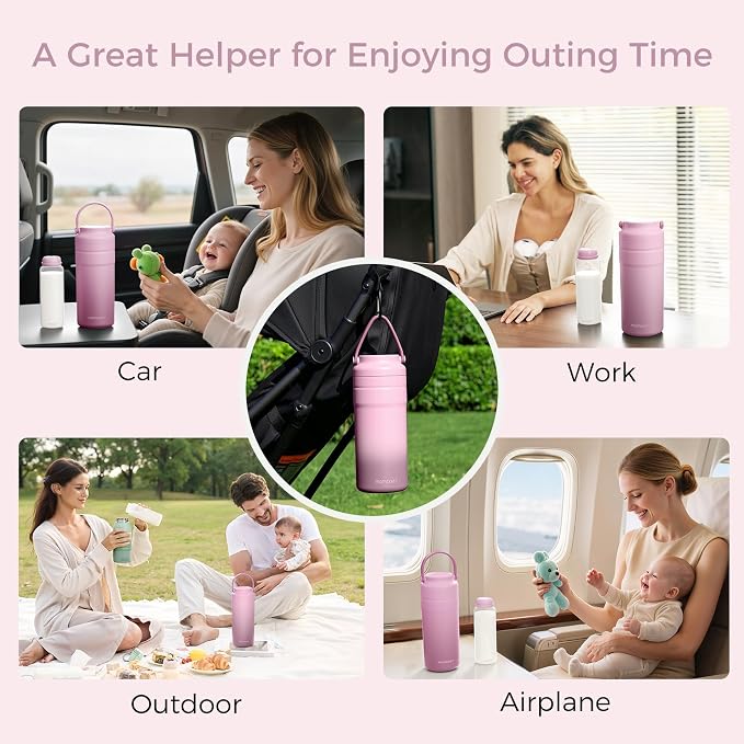 Momcozy Portable Breast Milk Cooler for Travel, 24H Ice-Free Cooling Breastmilk Storage Bottles Container, 12oz Leak Proof Outdoor Small Freezer, Baby Breastfeeding Essential for New Moms - Image 9