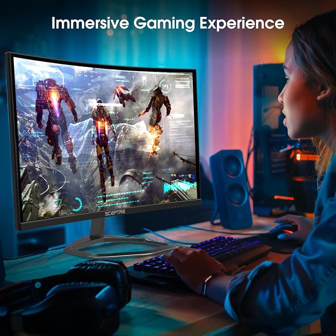 New! Sceptre Curved 24.5-inch Gaming Monitor up to 240Hz 1080p R1500 1ms DisplayPort x2 HDMI x2 Eye Care Build-in Speakers, Machine Black 2026 (C255B-FWT240 Series) - Image 7