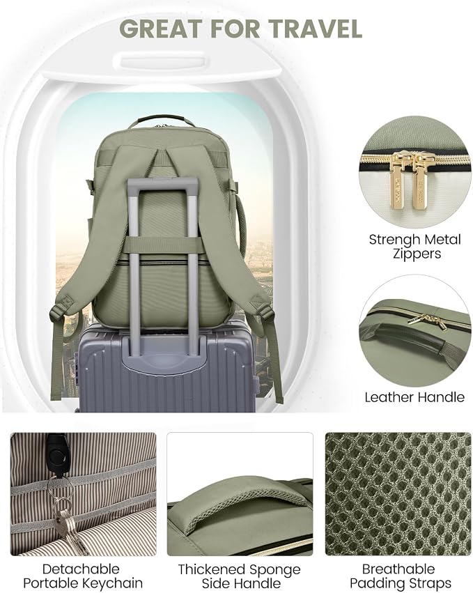 LOVEVOOK 50L Travel Backpack for Women & Men, Airline Approved Carry On Luggage with 3 Packing Cubes, TSA Overnight Bags, Waterproof Personal Item Bag, Weekender Essentials Backpacks fits 17" Laptop - Image 8