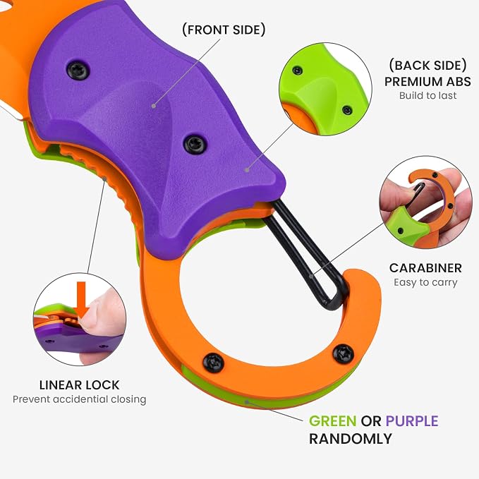 FUNBRO Small Pocket Knife for Men, Edc Knives Tool | Cool Folding Knife Box Cutter with 1.34 Inch Sharp Blade, Great Gift for Men (purple & Green) - Image 3