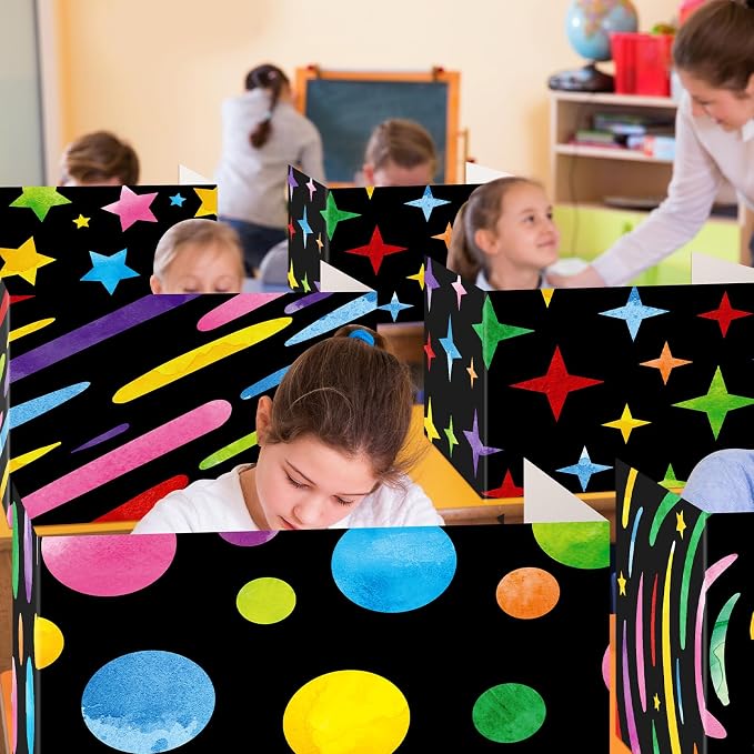 Affrolling 36 Pcs Inspirational Privacy Folders Bulk for Students Cardboard Privacy Boards Desk Divider Panel Waterproof Testing Divider for Classroom Back to School Study Supplies (Chalkboard) - Image 4