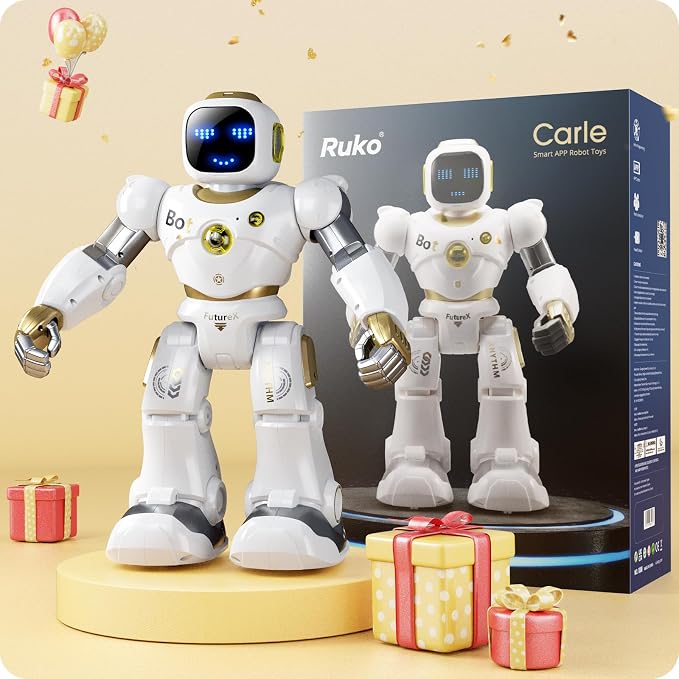 Ruko 1088 Programmable Robot Toy for Kids, STEM Learning Gift, Gold | Large Interactive Robot with Remote Control, App Control, Birthday Gift for Boys & Girls Ages 4 5 6 7 8 9 - Image 2