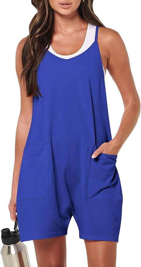 ANRABESS Womens Rompers Summer Casual Loose Sleeveless Overalls Spaghetti Strap Shorts Jumpsuit 2026 Beach Vacation Clothes by ANRABESS