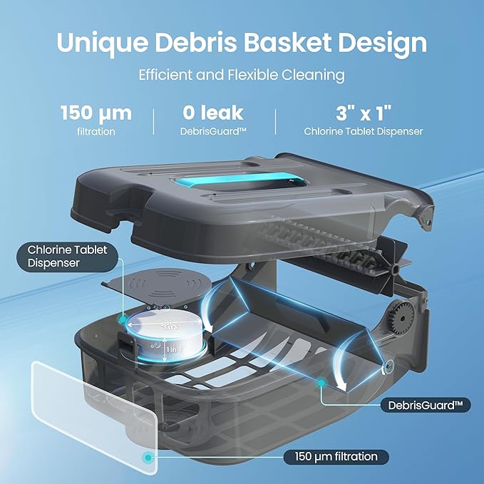 AIPER EcoSurfer S2 Solar Powered Pool Surface Skimmer Robot with APP Support, 24/7 Continuous Cleaning, Dual Charging Modes, Smart Obstacle Avoidance, 150-um Filtration, OTA Upgrade, Gray | Dual Charging Modes, Smart Obstacle Avoidance, 150-um Filtrati... - Image 4