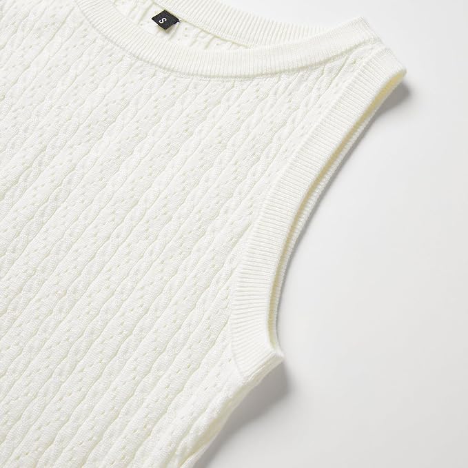 Arach&Cloz Women's Wool Blend Sweaters Non See Through Summer Business Casual Tank 2026 - Image 6