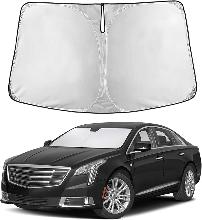 EcoNour Windshield Sunshade Compatible for Cadillac XTS 2013-2017 2018 2019, Sun Visor for Front Windshield & Window Sun Shade Cover, UV Heat Blocker & Protector, Car Accessories by EcoNour