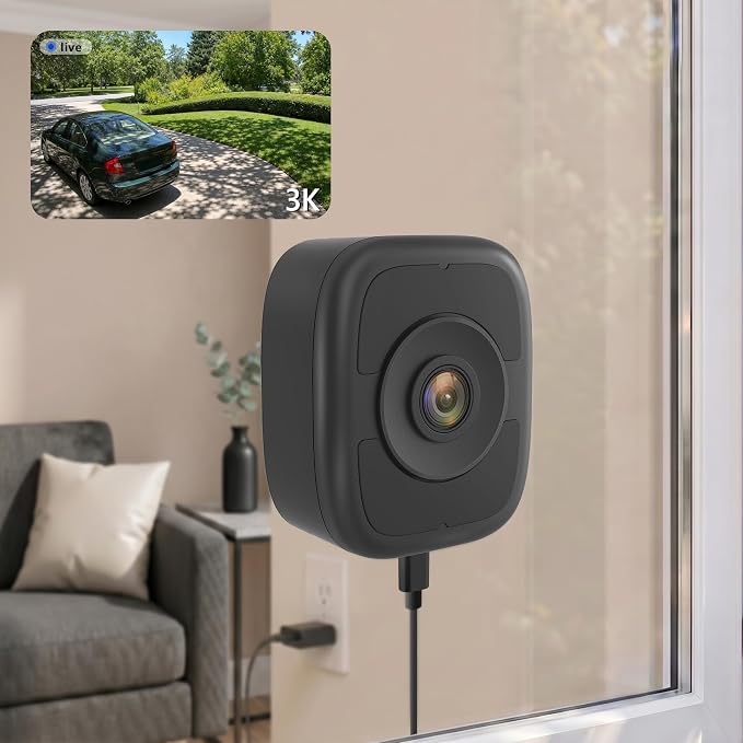 5MP 3K Magnetic Window Camera, Indoor Window Security Camera for Home with Full Color Night Vision,5GHz&2.4GHz WiFi 6,AI Human Vehicle Detection,2-Way Audio, No Drill, 24/7 Recording by Unknown