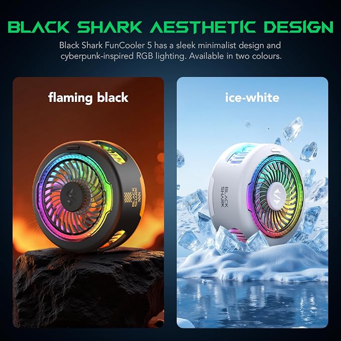 Black Shark FunCooler 5 Magnetic Cell Phone Cooler for Gaming, Portable Mobile Phone Cooling Fan with RGB Light, Cellphone Radiator for iPhone Magnetic Series/Android/Tablet/iPad (White) - Image 8