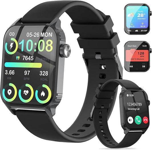 Smart Watch for Men, 120 Sports Modes Smartwatch with 1.83" HD, Alexa Built-in, Heart Rate/Sleep Monitor, IP67 Waterproof, Bluetooth Call & Music Control Fitness Watch for iPhone/Android (Black) by TRAUSI