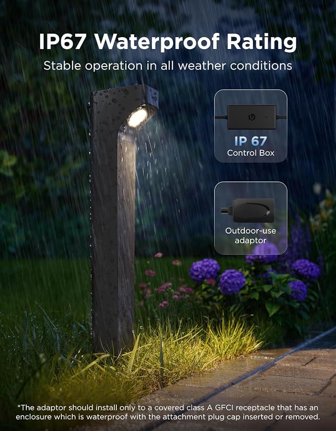 Govee Outdoor Pathway Lights 2 Lite, 4 Pack, 190 lumens, IP67 Waterproof | 16 Million Colors, 60+ Scene Modes, for Path, Landscape Lighting, Outdoor, Compatible with Alexa, Google Assistant, Matter - Image 3