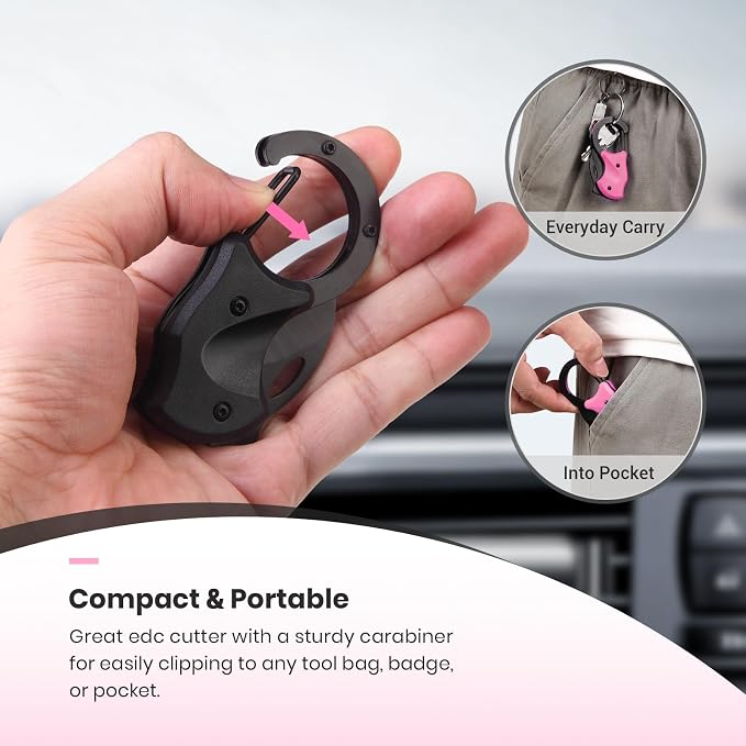 FUNBRO 2 Pack Small Pocket Knife Gifts for Men & Women | Folding Box Cutter, Birthday & Christmas Stocking Stuffers Gifts for Wife Husband Dad Mom (Black & Pink) - Image 5