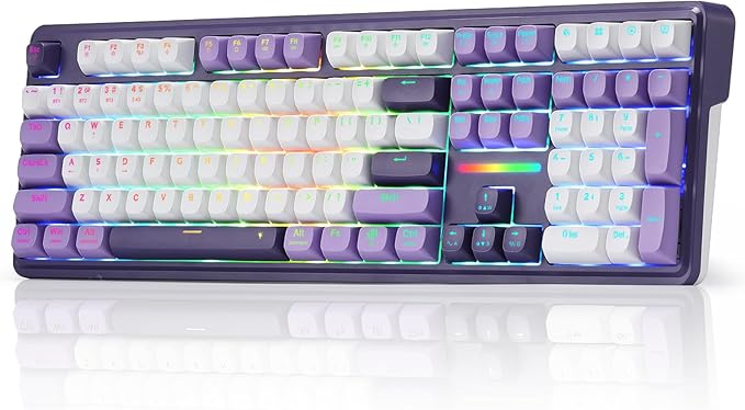 Redragon K745 PRO Wireless 108-Key Gasket RGB Gaming Keyboard, 4 Hotkeys | Extra Shortcut Keys, 0-Delay Tri-Mode, Cushioned Noise Dampening for Creamy Thocky Sound, Unfaded PBT Keycaps, PRO Software by REDRAGON