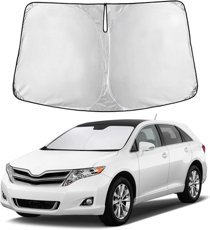 EcoNour Windshield Sunshade Compatible for Toyota Venza 2009-2013 2014 2015, Sun Visor for Front Windshield & Window Sun Shade Cover, UV Heat Blocker & Protector, Car Accessories by EcoNour