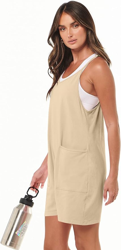 ANRABESS Womens Rompers Summer Casual Loose Sleeveless Overalls Spaghetti Strap Shorts Jumpsuit 2026 Beach Vacation Clothes - Image 5