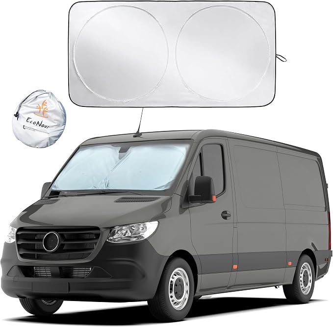 EcoNour Foldable Sunshade for Car Windshield | Dashboard Shield for Your Vehicle | Auto Window Shades for UV Rays and Sun Screen Protection | XXXX-Large (75 inches x 37 inches) by EcoNour