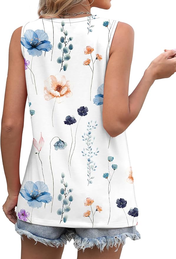 WIHOLL Women's Sleeveless Summer Crewneck Loose Fit Tank Tops - Image 4