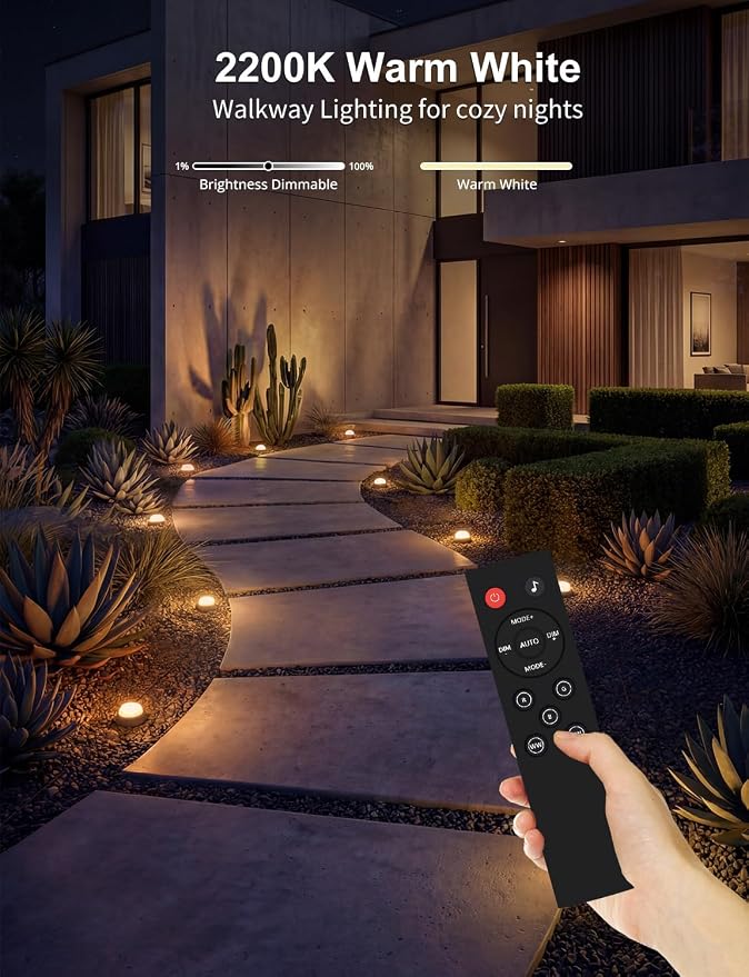 APPECK Outdoor Ground Lights 16 Pack, 50FT RGBW Pathway Lights Wired | IP65 Waterproof Landscape Lights, Color Changing, 2200K Warm White, Garden Yard Lawn Walkway, Holiday Decor, Alexa Compatible - Image 8