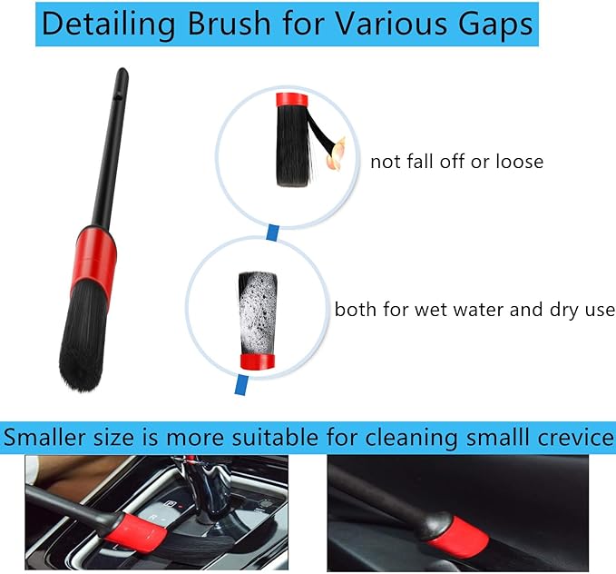 Fitosy Car Interior Duster Detail Brush Cleaning Gel Kit, Dust Remover | Slime Putty Cleaner Soft Detailing Brushes Car Accessories Essentials Supplies Tools for Men Women, Auto Truck SUV RV - Image 7