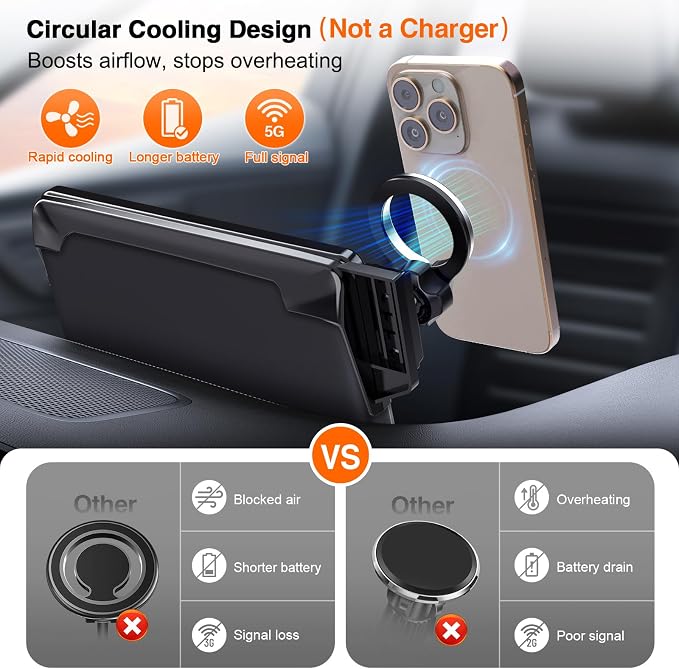 pop-tech Car Phone Holder for Honda CR-V HR-V 2023 2024 2025 2026: for MagSafe Magnetic Cell Phone Mount for HRV CRV Accessories 7/9 inch Screen - Touchscreen Cradles Strong Magnets for iPhone Samsung - Image 3
