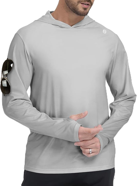 ZITY Men's Sun Protection Shirts Long Sleeve Rash Guard Hoodie UV UPF 50+ Fishing Running Athletic Sweatshirts by ZITY