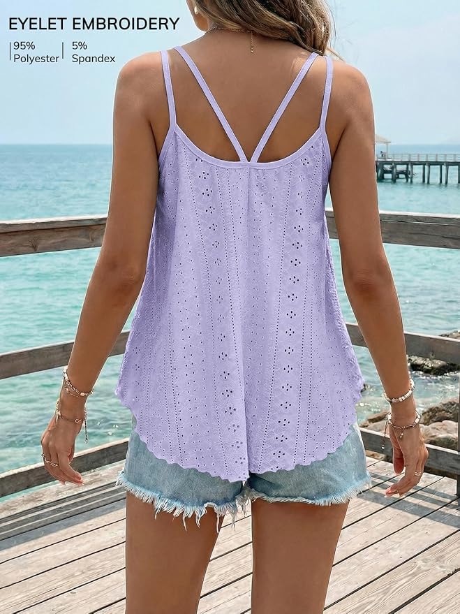 ATHMILE Women's Tank Tops Sleeveless Summer Top Spaghetti Strap Spring Shirt Loose Fit Beach Vacation 2026 Casual - Image 2