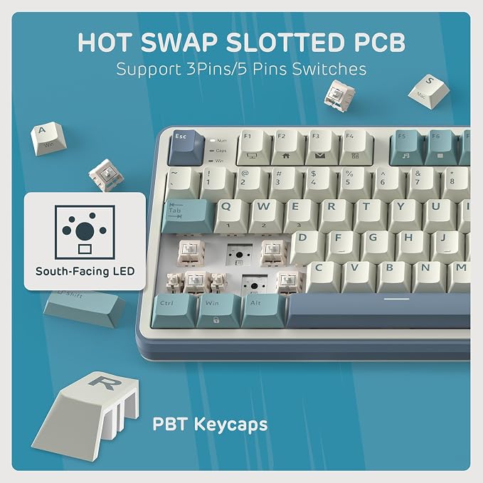 RK ROYAL KLUDGE S98 Wireless Mechanical Keyboard w/Smart Display & Knob | 96% Top Mount RGB Gaming Keyboard BT/2.4G/USB-C, 5-Layer Noise Dampening, Creamy Sound Pre-lubed Switch,Hot Swap, 98 Keys - Image 6
