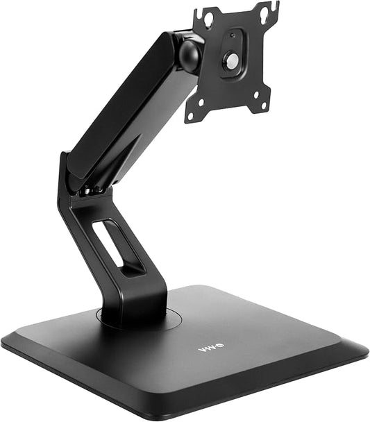 VIVO Premium Single 17 to 32 inch VESA Monitor and Touch Screen Desk Stand with Rotating Base, Freestanding Pneumatic Height Adjustable Arm, 12 inch Maximum Screen Height, Black, STAND-V001R by Unknown