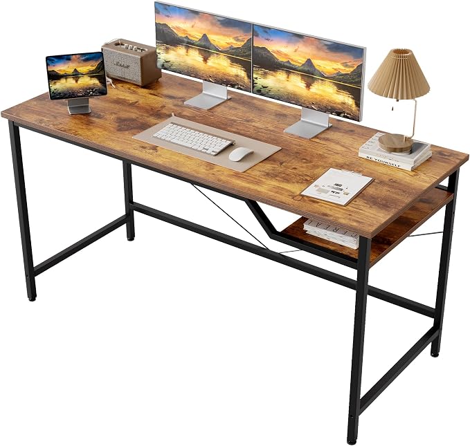 Mericonia 48x24 Inch Computer Desk, 0.6" Thick Small Office Table | Modern Simple Style, Small Study & Writing Table for Home Bedroom Work, Brown by MERICONIA
