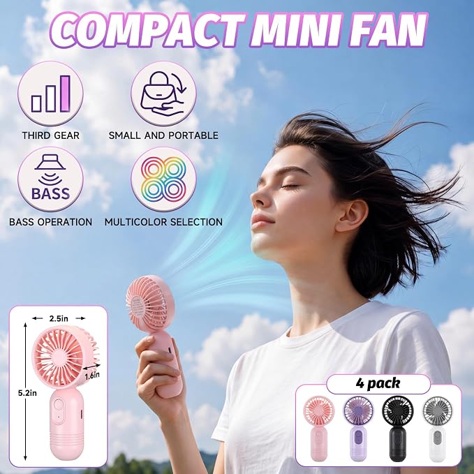 8 Pcs Summer Portable Cooling Kit, USB Rechargeable Handheld Fan with UPF 50 Cooling Arm Sleeves for Men Women, Mini Fan and Sun Protection Sleeve Set for Beach Travel Camping Golf Running - Image 2