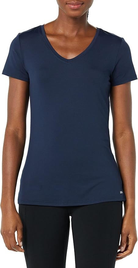 Amazon Essentials Women's Active Quick Dry Tech Stretch Short-Sleeve V-Neck T-Shirt (Available in Plus Size), Pack of 2 - Image 3