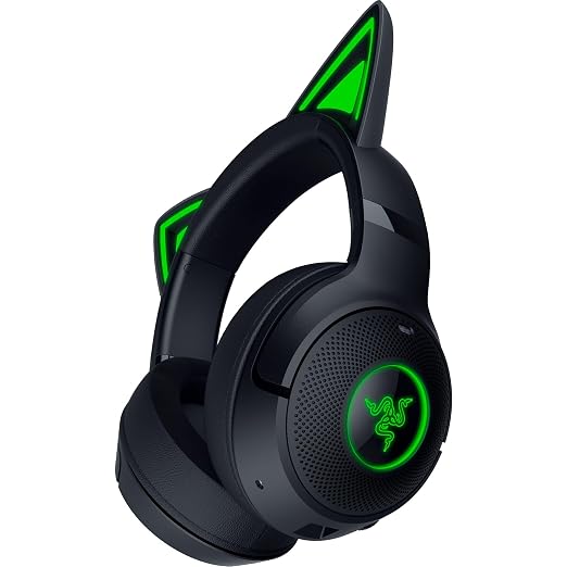 Razer Kraken Kitty V2 BT Wireless RGB Headset, Black | Chroma RGB Kitty Ears & Earcups, Bluetooth 5.2, 40 mm Drivers, Noise-cancelling Mics, Lightweight, USB-C, 40 Hr Battery - Image 8