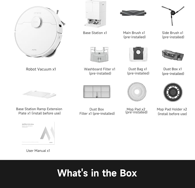 MOVA P20 Ultra Robot Vacuum and Mop, 30,000Pa Suction, MopExtend Edge Cleaning, All-in-One Dock with 145°F Mop Auto-Drying, 100 Days Auto-Empty, Liftable Spinning Mop for Carpet, Hard Floors, Pet Hair - Image 10