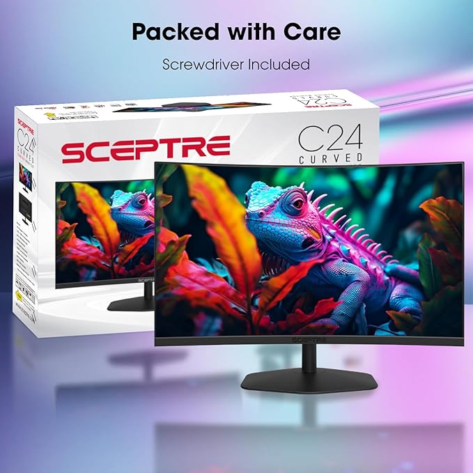 Sceptre Curved 24-inch Gaming Monitor 1ms 100Hz 1500R DisplayPort HDMI X2 Eye Care 100% sRGB Build-in Speakers, Machine Black 2025 (C248W-FW100T Series) - Image 3