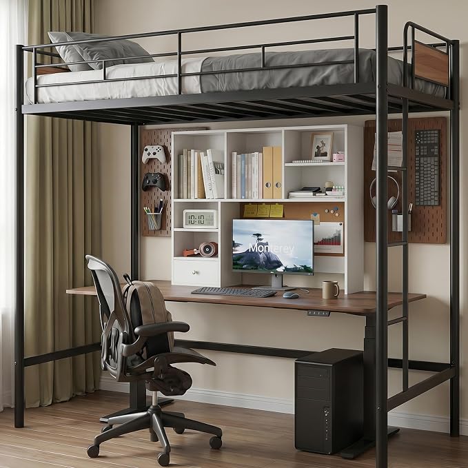 Desk Hutch Dorm with Cork Board, Shelves and Drawer | Desktop Bookshelf for College Dorm, Student Bedroom, White - Image 2