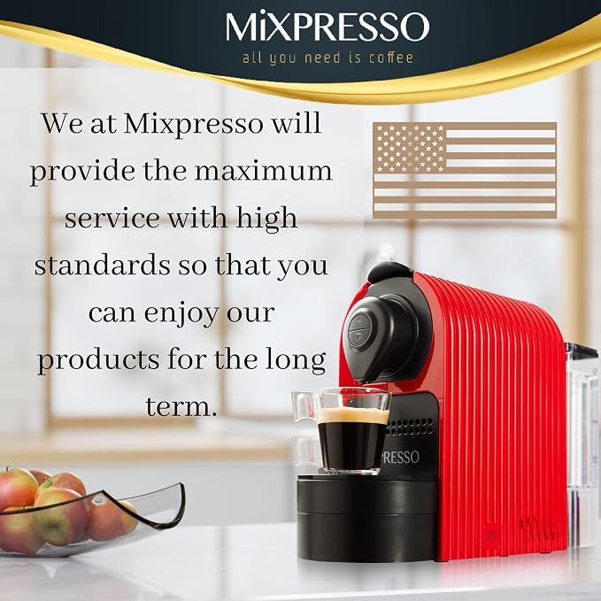 Mixpresso Espresso Machine, Compatible with Nespresso OriginalLine Capsules | 1400W single serve coffee maker with one-touch operation, 19-bar Italian pump and 27oz water tank, red - Image 6