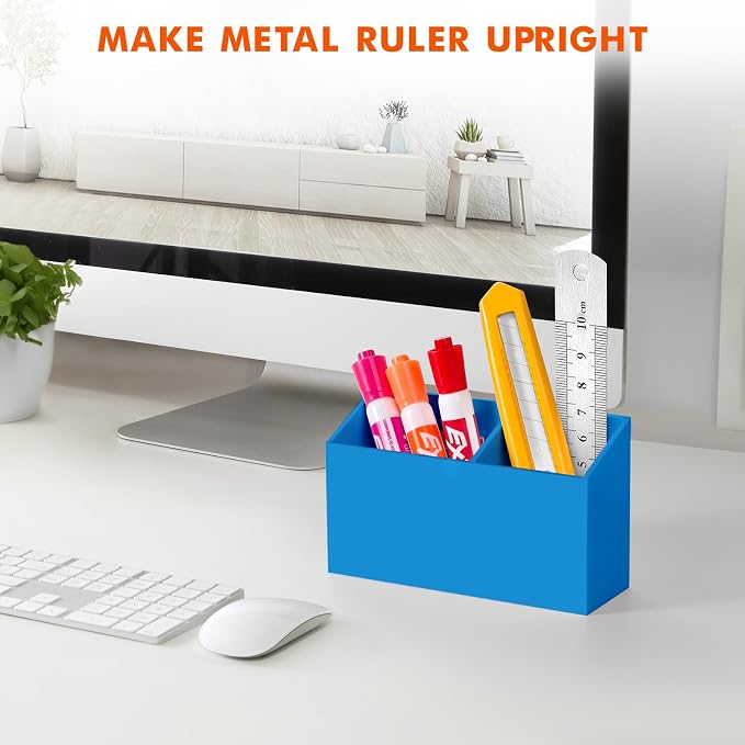 BEYGORM Magnetic Dry Erase Marker Holder for Whiteboard & Refrigerator | Non-slip Acrylic Pen Holder for Classroom, Fridge Magnet, Locker Organizer Accessories, Teacher & School Supplies(Blue) - Image 6