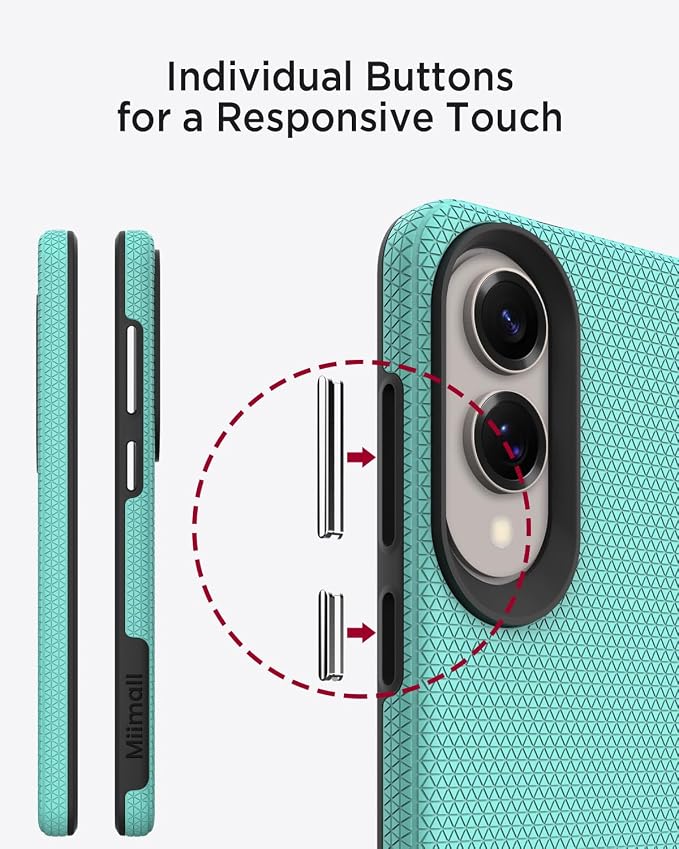 Miimall Slim ＆ Rugged for Samsung S25 Edge Case, 10FT Military Shockproof Dropproof, Anti-Slip Grip Anti-Scratch Dustproof Men Thin Heavy Duty Protective Case for Galaxy S25 Edge, Mint Green - Image 4
